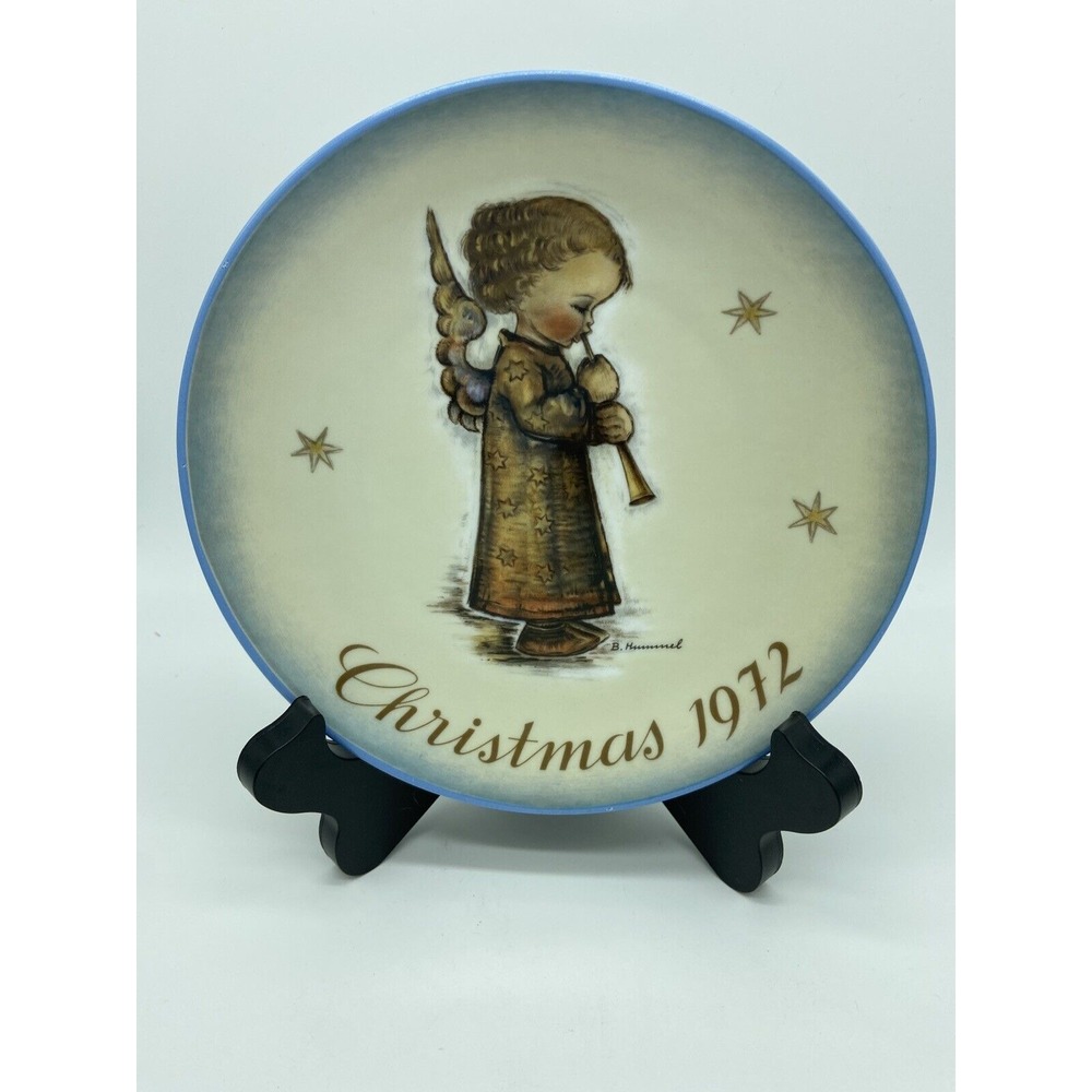VTG 1972 Sister Berta Hummel Christmas Plate‎ Schmid Bros. "Engel mit Flote" EUC